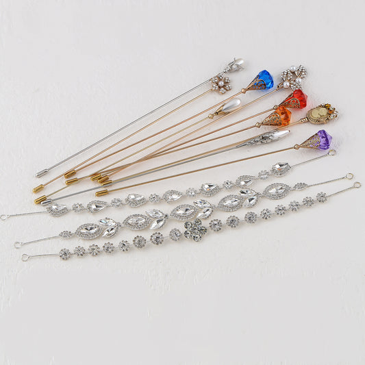 Vintage Long Pins with Safety Cap for Coats Scarves or Hats