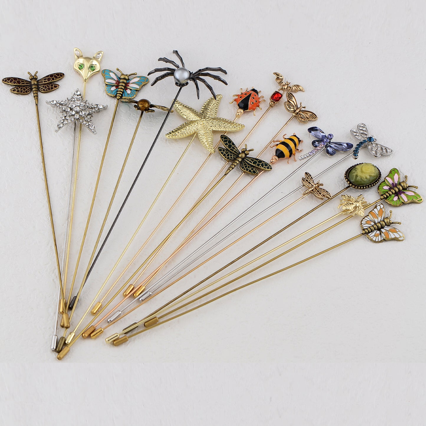Whimsical Animal and Insect Long Hat Pin 8 inch