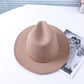 Women Wide Brim Fedora Hat with Gold Chain Band