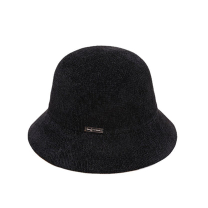Womens Soft Knit Bucket Hat with Structured Brim