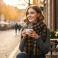 Womens Soft Oversized Plaid Scarf with Fringe Trim for Cold Weather 75¡Á23.6 Inches