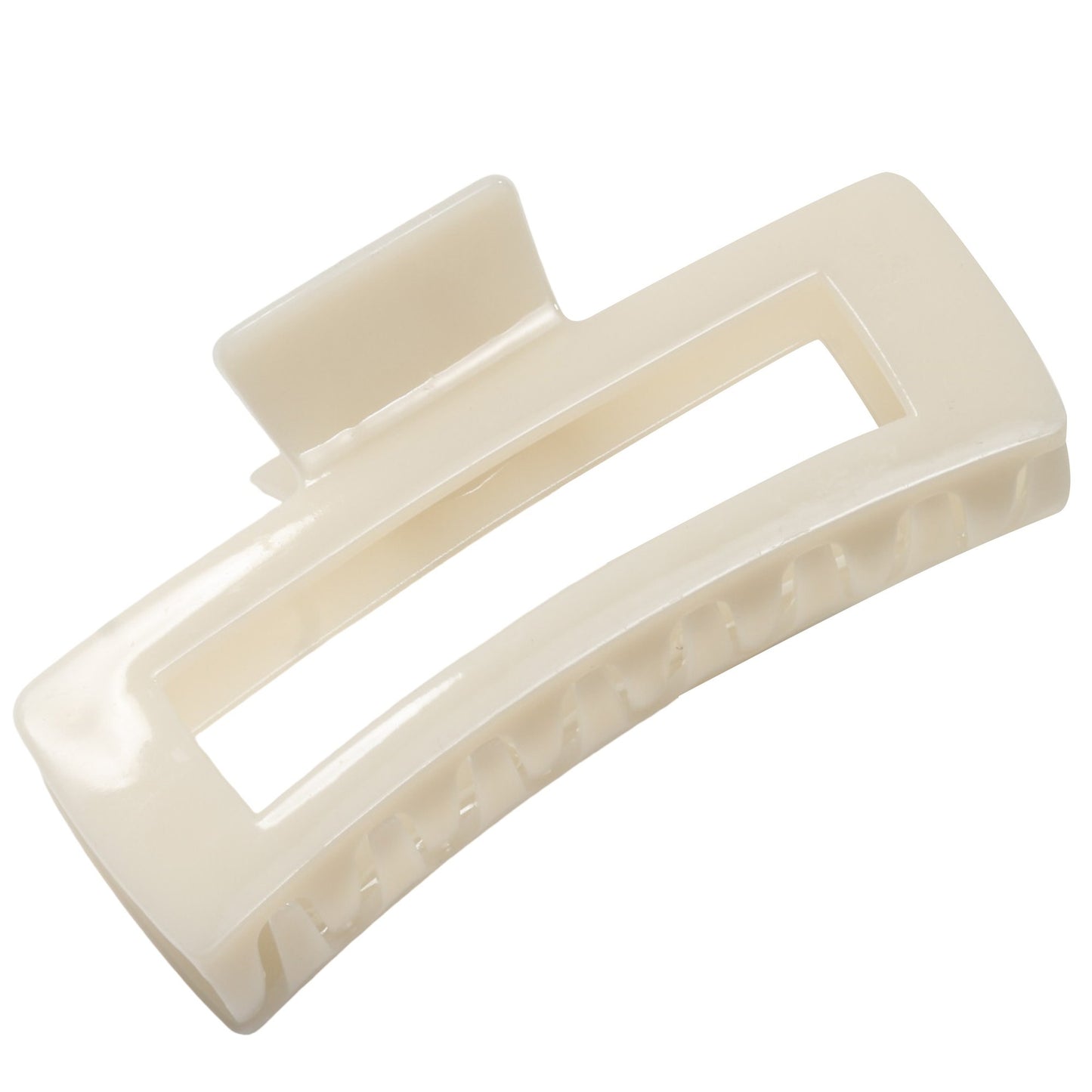 Rectangular Hair Claw Clip with Open Frame Design and Strong Hold