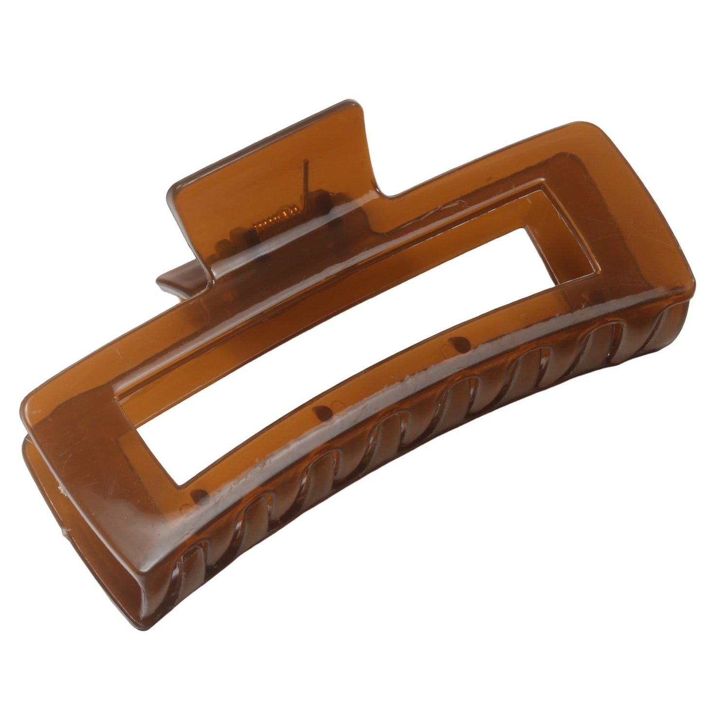 Rectangular Hair Claw Clip with Open Frame Design and Strong Hold