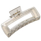 Rectangular Hair Claw Clip with Open Frame Design and Strong Hold