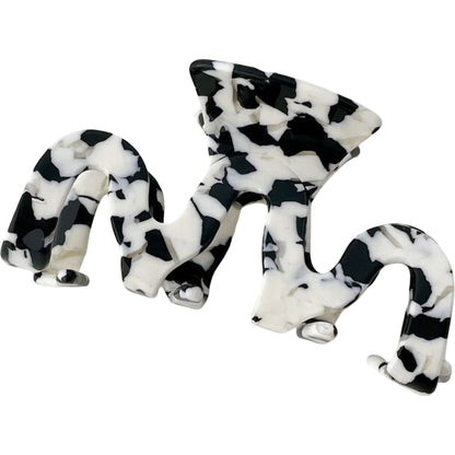 Large Marble Pattern Hair Claw Clip with Strong Hold Lightweight Design