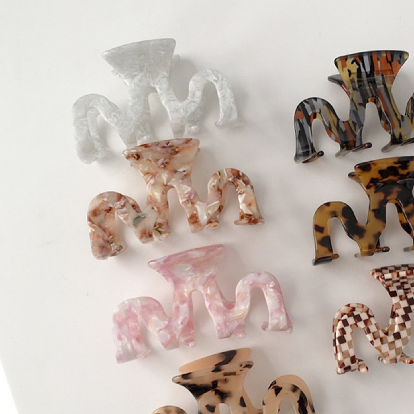Large Marble Pattern Hair Claw Clip with Strong Hold Lightweight Design