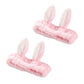 Plush Bunny Ear Headband Set Soft Stretch Wash Headbands Two Pack
