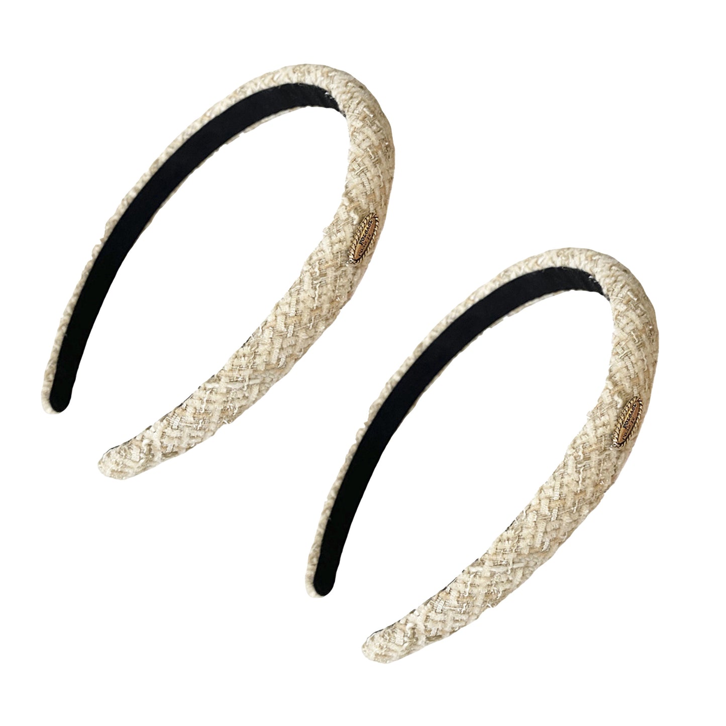 Womens Tweed Fabric Padded Headbands Two Pack Soft Hair Accessories