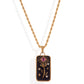 Alilang Women's Gold Tone Rope Chain Necklace with Enamel Pendant and Gemstone Accent