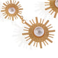 Alilang Women's Gold Tone Sunburst Dangle Earrings with Pearl Accents