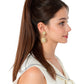 Alilang Women's Gold Tone Sunburst Dangle Earrings with Pearl Accents