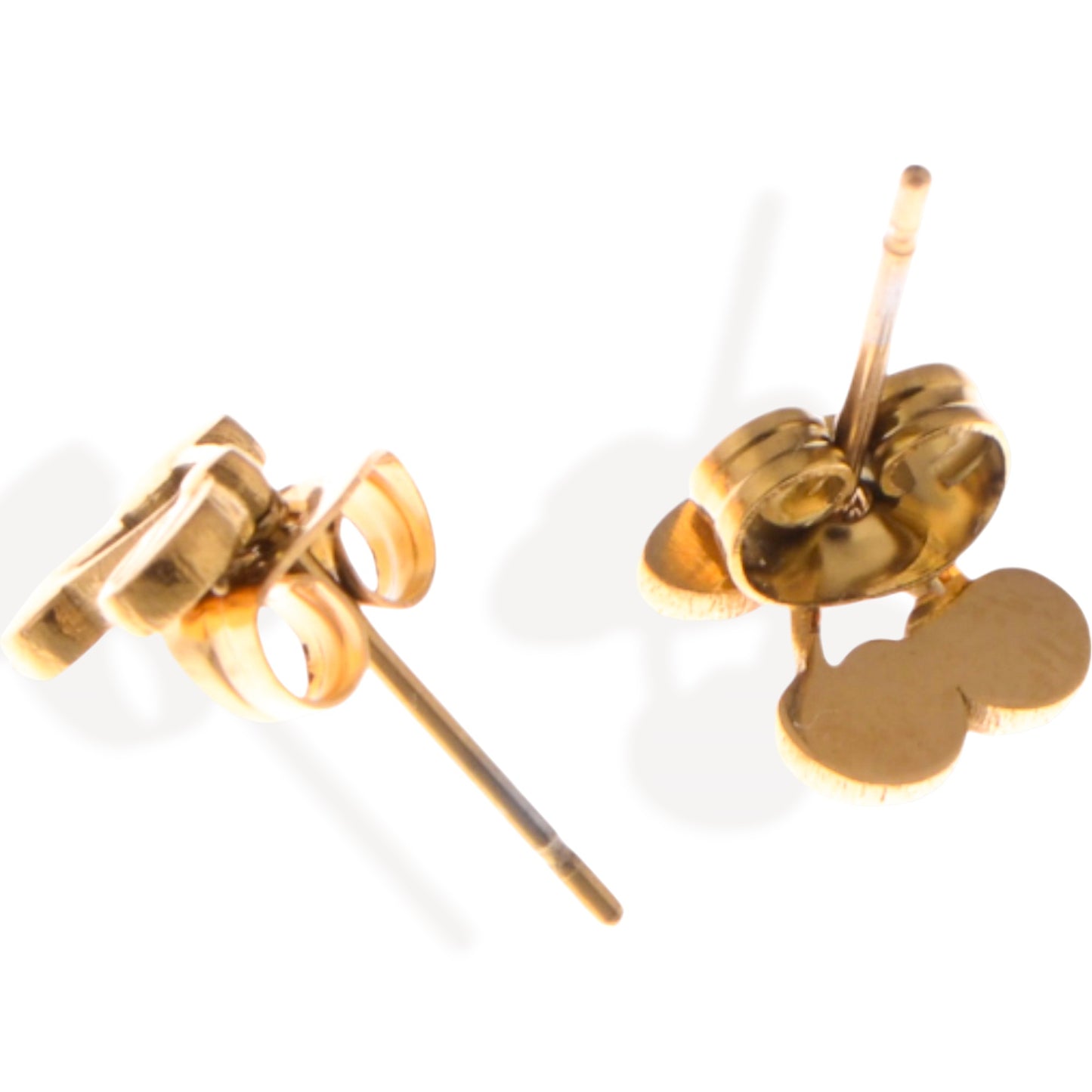 Alilang Women's Gold Tone Cherry Shaped Stud Earrings with Leaf Detail