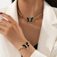 Women's Butterfly Necklace and Bracelet Set