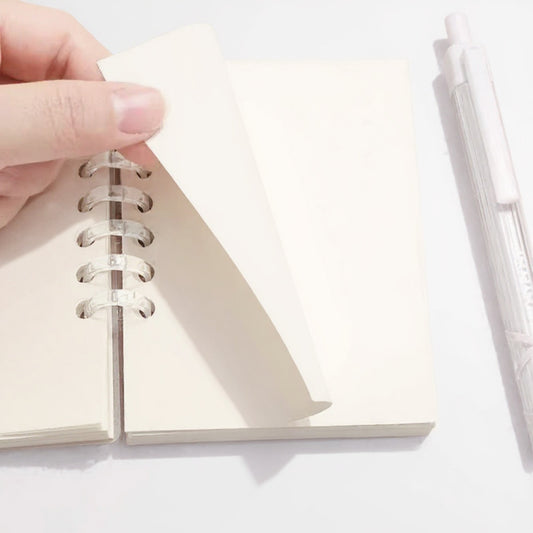 5-Piece Pocket-Sized Notebook with Opaque Textured Cover and Clear Ring Binding