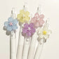Set of 5 Flower Top Gel Pens with Pastel Petal Design and Smooth Ink Flow