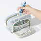 Multi-Compartment Travel Cosmetic Bag with Front Drawstring Pocket 8.2x5x4 in