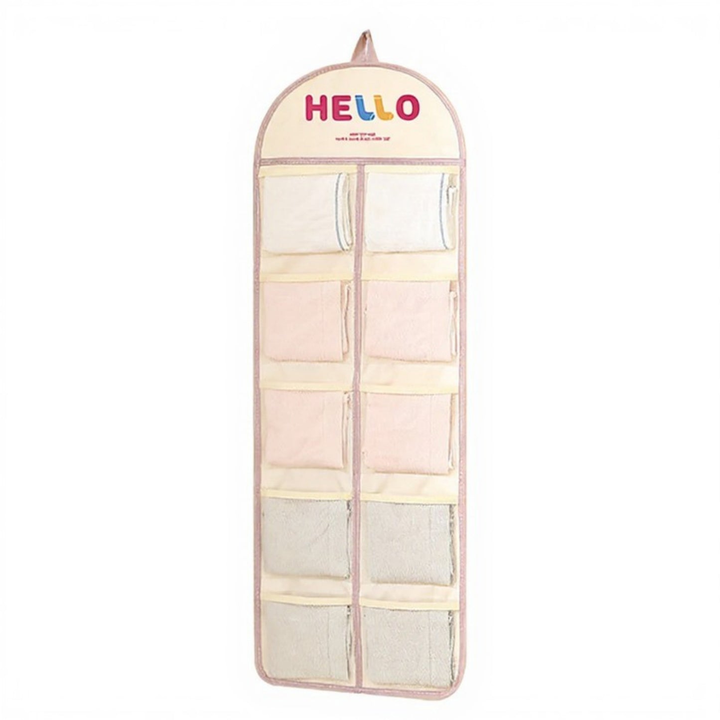 Hanging Wall Storage Organizer with multiple Mesh Pockets and Print Design