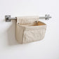 Hanging Wall Storage Basket with Front Pocket and Reinforced Canvas Construction