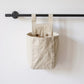 Hanging Wall Storage Basket with Front Pocket and Reinforced Canvas Construction