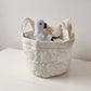 Quilted Fabric Storage Basket with Dual Handles and Soft Padded Design