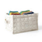 Quilted Square Storage Basket with Heart Pattern and Side Handles