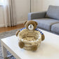 Woven Storage Basket with Plush Bear Accent and Handcrafted Design