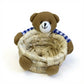 Woven Storage Basket with Plush Bear Accent and Handcrafted Design