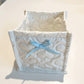 Quilted Storage Basket with Heart Stitching and Bow Accent