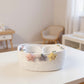 2-Piece Woven Storage Basket Set with Plush Star Accents and Rope Texture