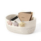 2-Piece Woven Storage Basket Set with Plush Star Accents and Rope Texture