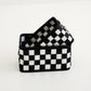 3-Piece Checkerboard Storage Basket Set with Soft Fabric and Modern Geometric Design