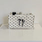 Quilted Polka Dot Storage Basket with Bow Accent and Soft Fabric Design