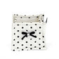 Quilted Polka Dot Storage Basket with Bow Accent and Soft Fabric Design