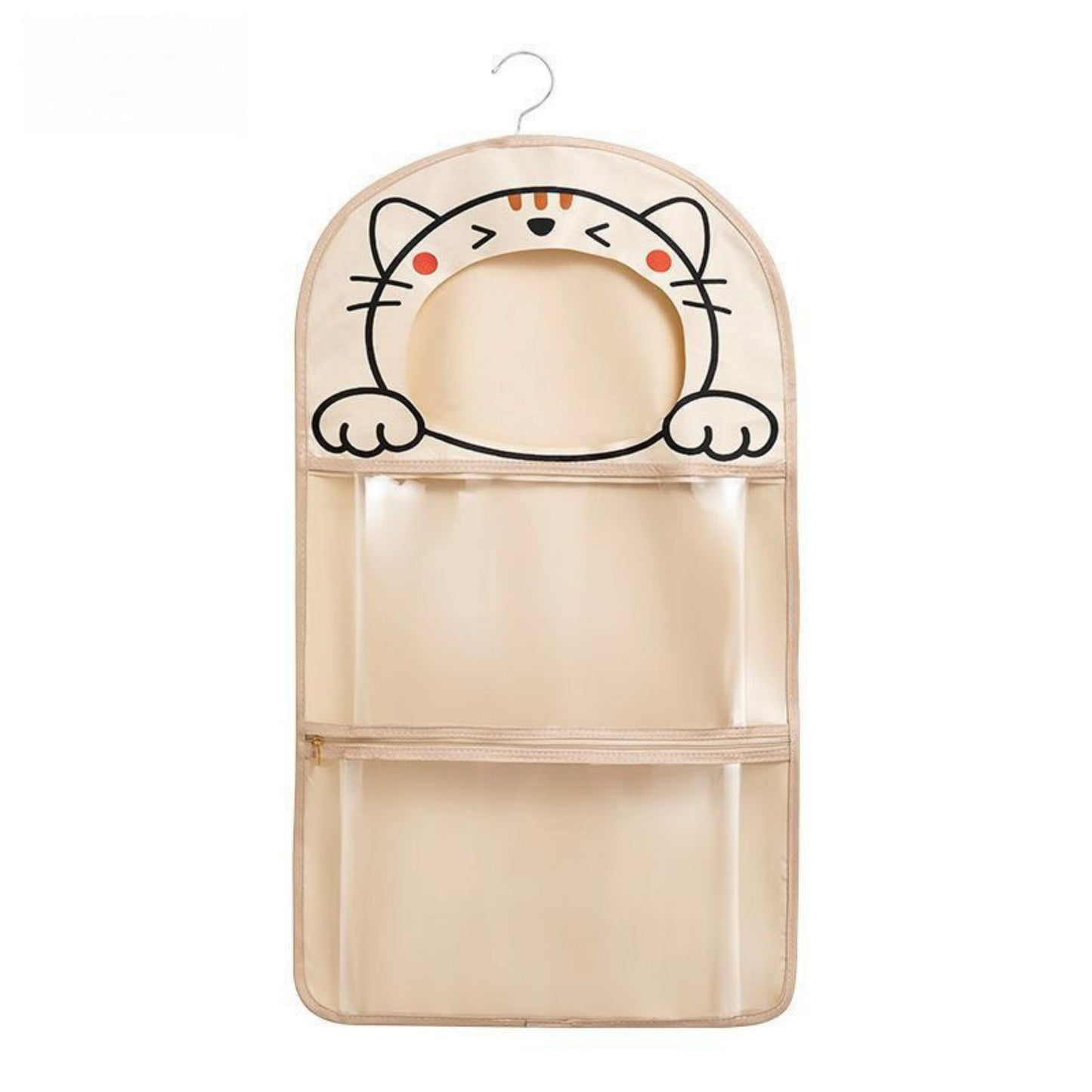 Hanging Cat Design Storage Organizer with Hook and Dual Compartments