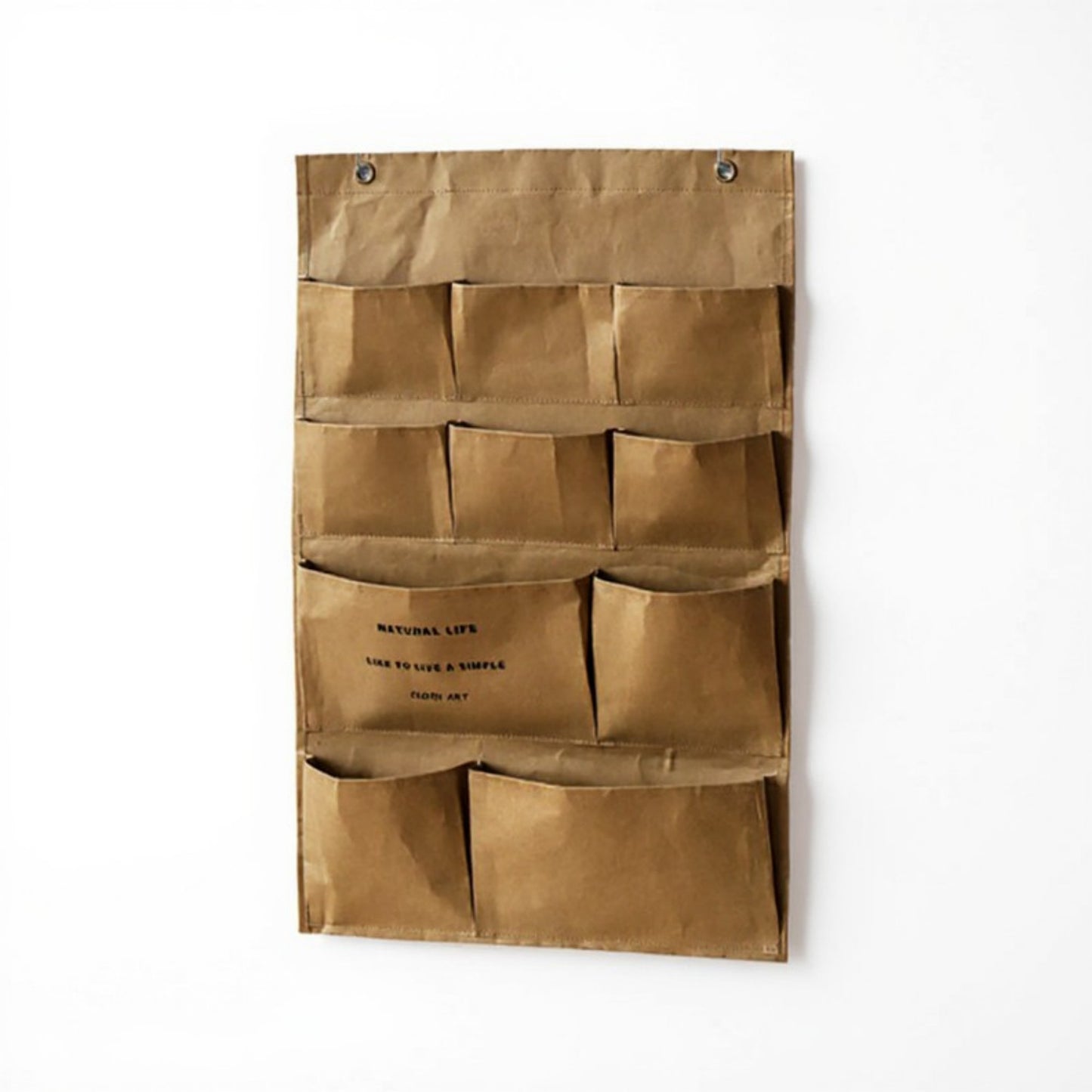 Multi-Pocket Hanging Wall Organizer with Durable Canvas Design