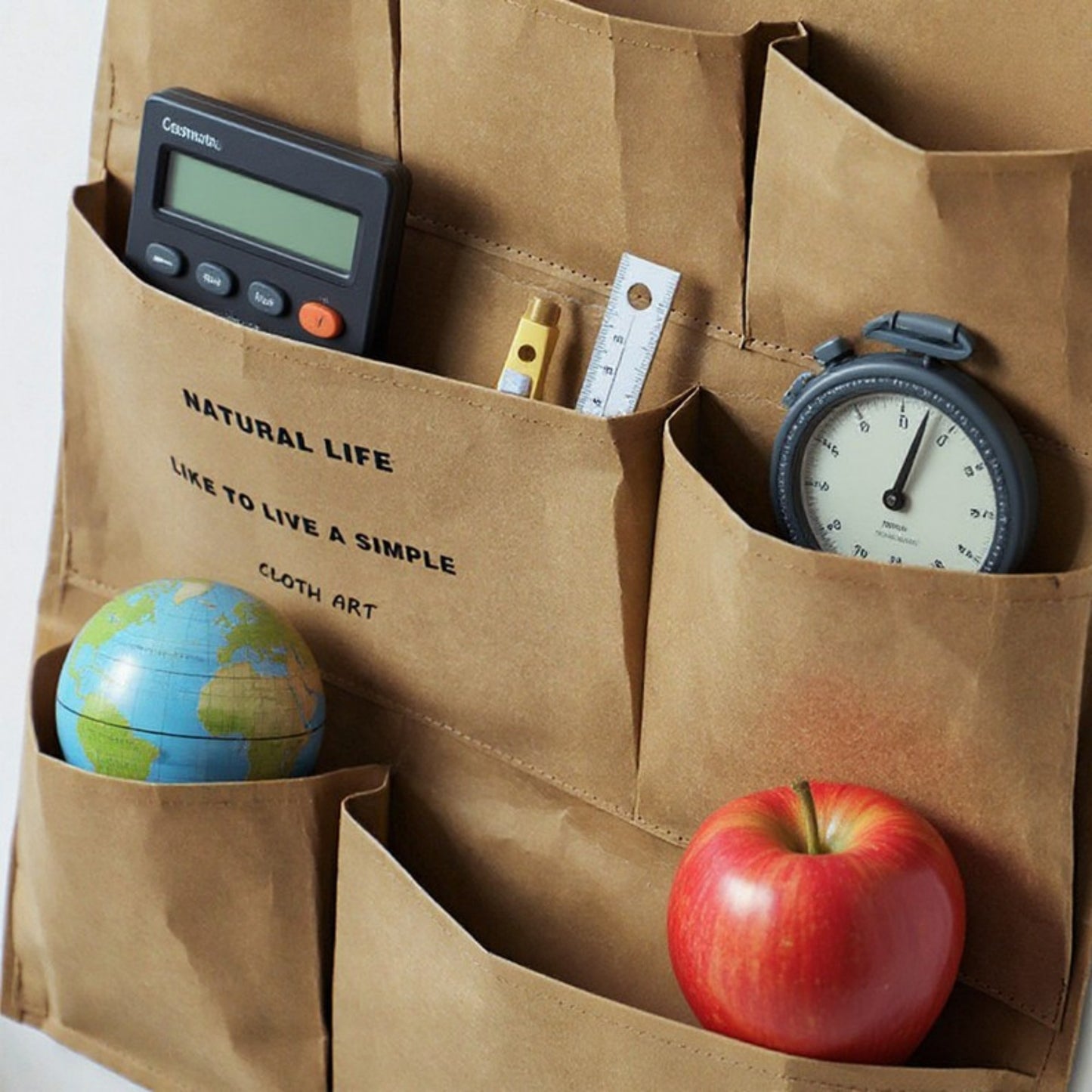 Multi-Pocket Hanging Wall Organizer with Durable Canvas Design