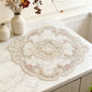 Embroidered Floral Lace Doily with Scalloped Edges and Vintage Detailing 11.8 in