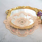 Embroidered Floral Lace Doily with Scalloped Edges and Vintage Detailing 11.8 in