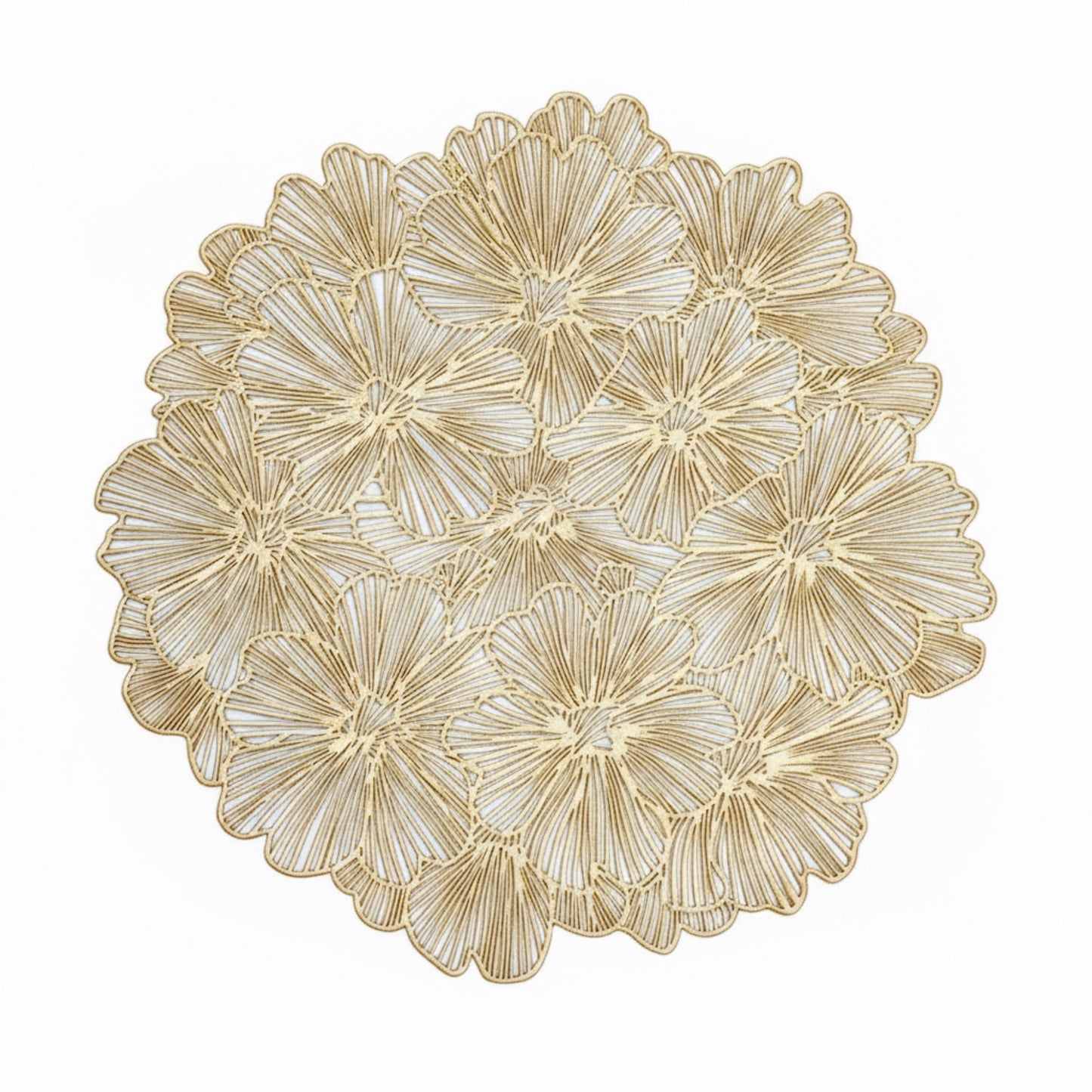 Floral Cutout Round Placemat with Delicate Petal Detailing