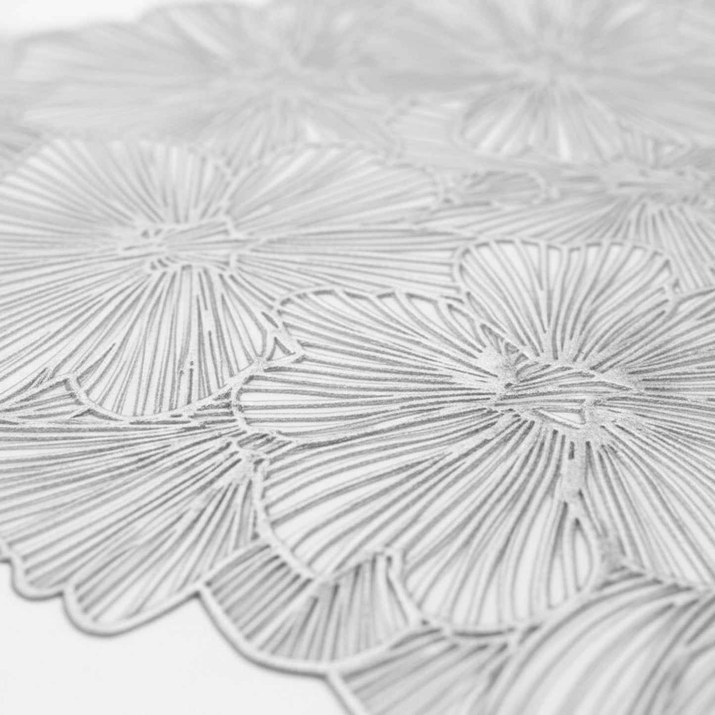 Floral Cutout Round Placemat with Delicate Petal Detailing