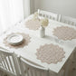 Round Lace Floral Placemat with Intricate Embroidered Detailing