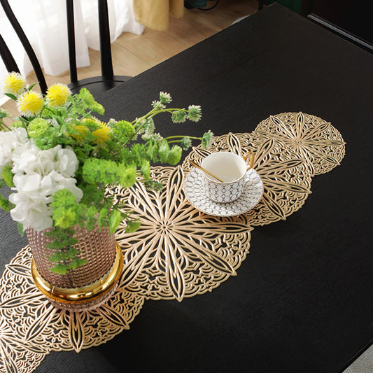 Decorative Floral Lace Table Mat with Layered Circular Design