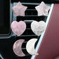 Rose Quartz Car Vent Clip Set with Heart, Star, and Moon Shapes