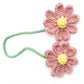 Crochet Daisy Car Mirror Hanging Decoration with Dual Flower Design