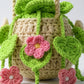 Handmade Crochet Hanging Flower Basket Decoration with Blooming Details