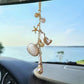 Gold Tone Seashell and Starfish Charm Keychain with Nautical Accents