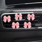 6-Piece Pink Bow Car Air Vent Clip Set with Soft Decorative Design