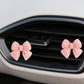 6-Piece Pink Bow Car Air Vent Clip Set with Soft Decorative Design