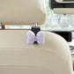 2-Piece Textured Bow Car Air Vent Clip Set with Decorative Lavender Design
