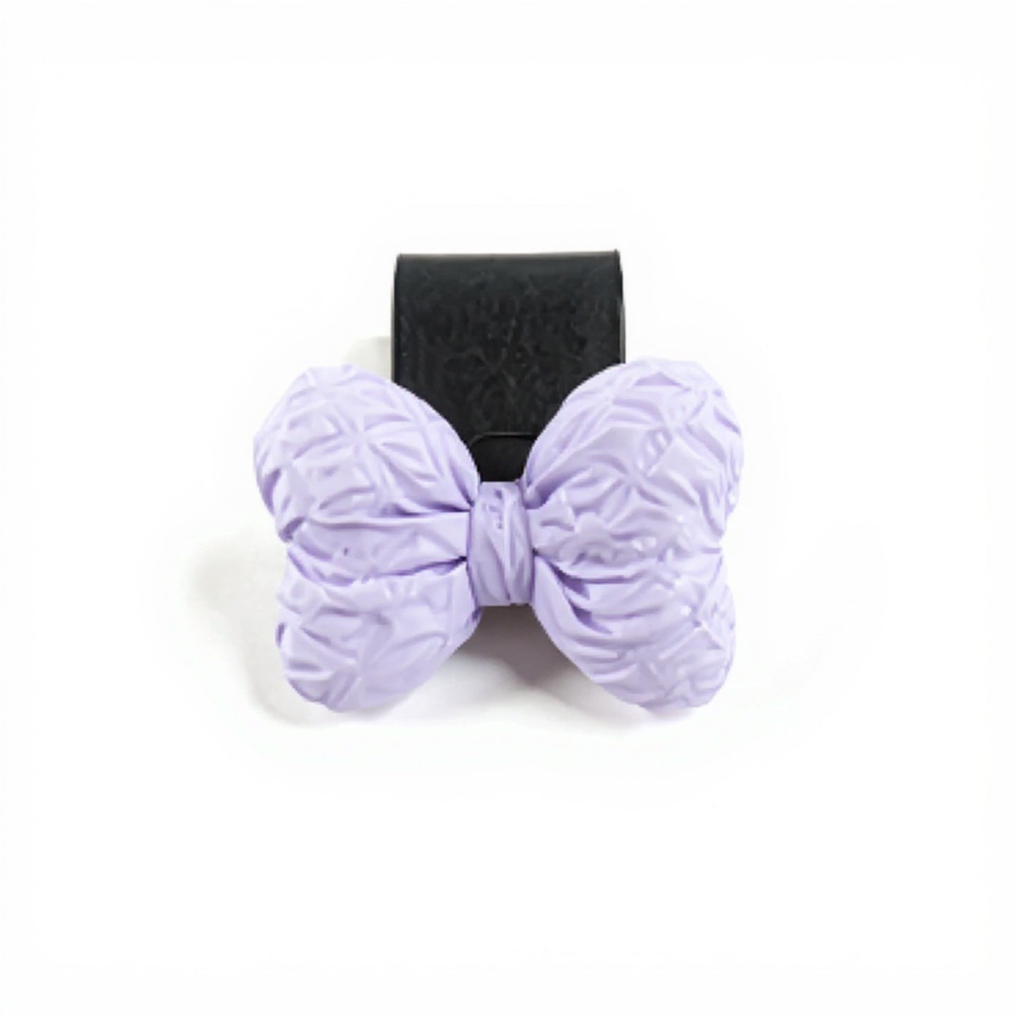 2-Piece Textured Bow Car Air Vent Clip Set with Decorative Lavender Design